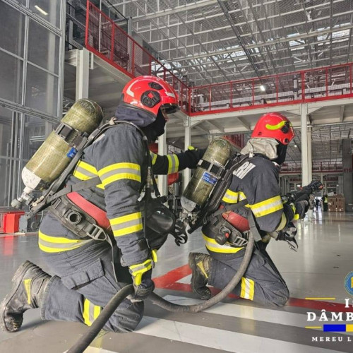 Exercitiu de intervenție al ISU Dâmbovița în localitatea Ulmi