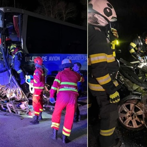 Accident rutier grav în Alba: un autobuz și un autoturism s-au ciocnit