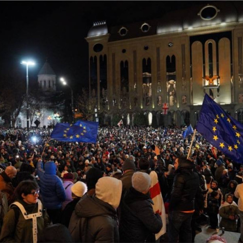 Proteste în Tbilisi împotriva suspendării negocierilor de aderare la UE