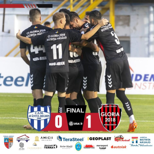 Gloria câștigă meciul cu 1-0, păstrându-se pe primul loc în clasament