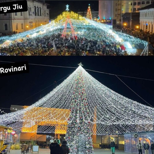 Contrast surprinzător între Târgu Jiu și Rovinari în perioada sărbătorilor de iarnă