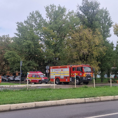 Flăcările au cuprins o autobasculantă încărcată cu gunoi menajer
