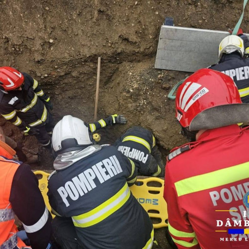 Intervenție de urgență în comuna Băleni, după ce două persoane au fost surprinse sub pământ