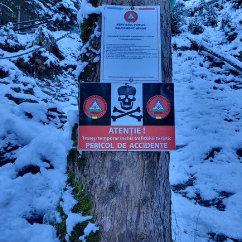Închiderea traseului Cascada Duruitoarea - Piciorul Schiop pentru turiști
