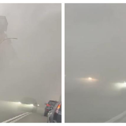 Ceată densă în zona Calea Florești, provocată de o mașină defectă