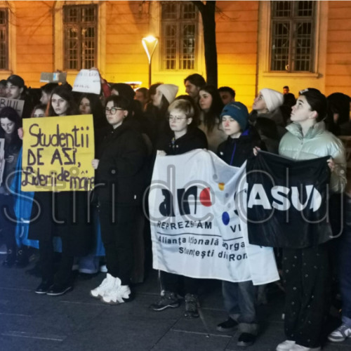 Protest al studenților la Cluj-Napoca pentru valorile europene