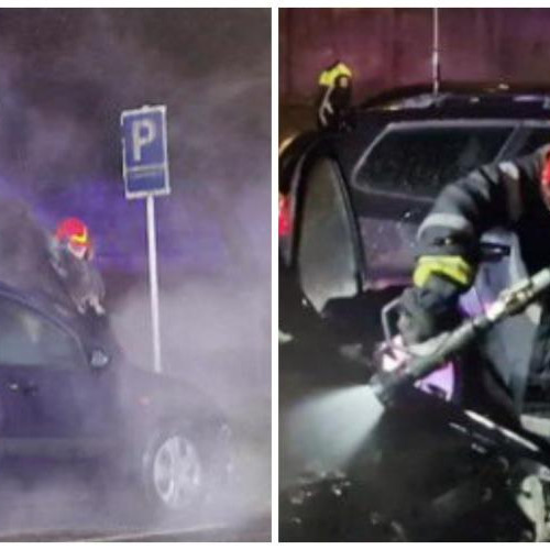 Incendiu în parcarea din Piața Unirii, Gherla