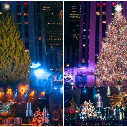 Bradul de Crăciun din Rockefeller Center, aprins în fața a mii de admiratori