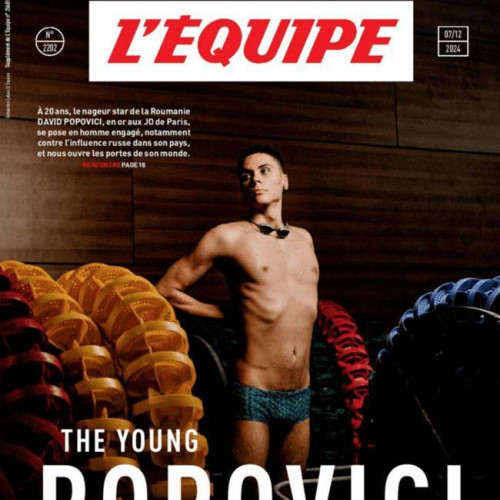 David Popovici, pe coperta revistei L'Equipe, al treilea român după Hagi și Comăneci