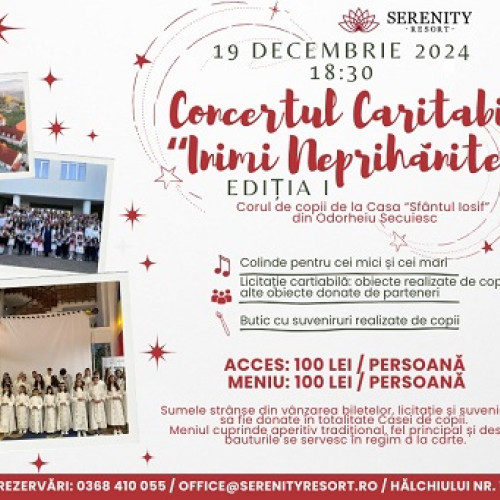 Concert caritabil de colinde la Serenity Resort pentru sprijinirea copiilor