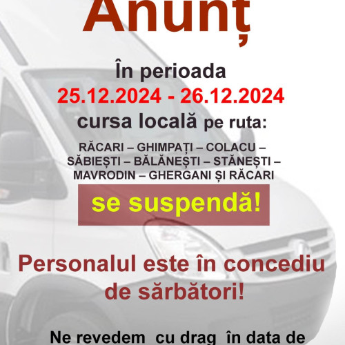 Anunț important al primarului orașului Răcari pentru cetățeni