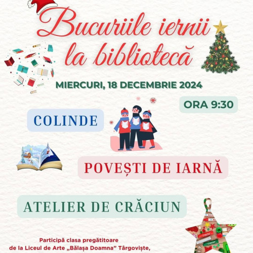 Atelier de Crăciun la Biblioteca Județeană „I. H. Rădulescu” Dâmbovița