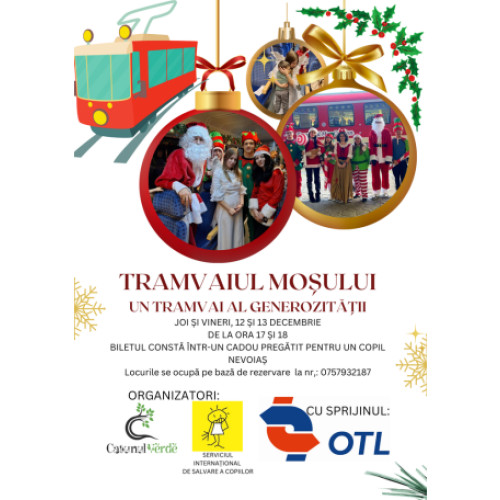 Voluntarii Catunului Verde aduc magia Crăciunului copiilor într-un tramvai