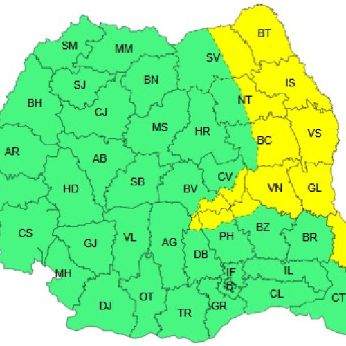 Alertă Cod Galben pentru județul Botoșani