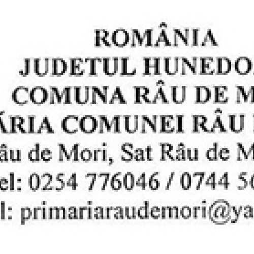 Activități recente ale Primăriei Comunei Râu de Mori