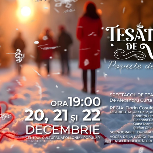 Spectacol de teatru "Tesătorul de Vise - Poveste de Crăciun" la Centrul Cultural Apollonia