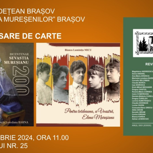 Lansare de carte la Muzeul "Casa Mureșenilor" din Brașov