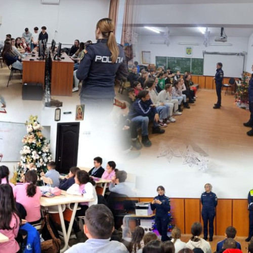 Polițiștii discută cu elevii despre folosirea în siguranță a articolelor pirotehnice