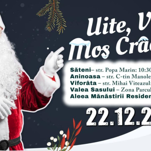 Moș Crăciun aduce daruri pentru copii la Aninoasa