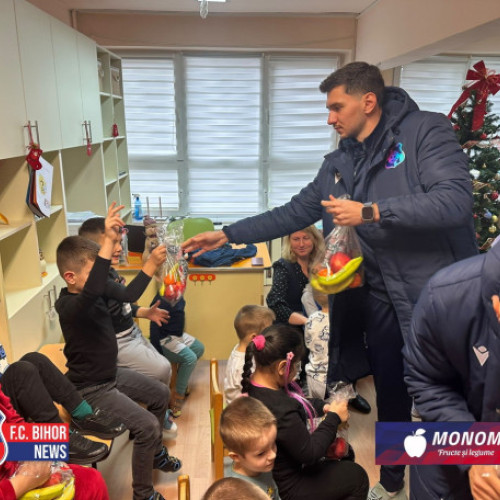 FC Bihor aduce bucuria sărbătorilor la Grădinița cu Program Prelungit Nr. 25 din Oradea
