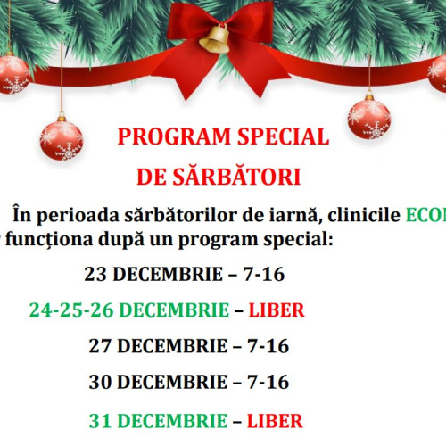 clinicile ECOMED vor avea program special în perioada sărbătorilor de iarnă