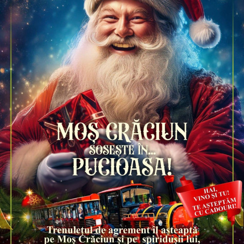 Moș Crăciun sosește la Pucioasa