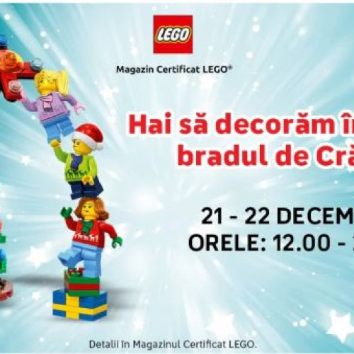 Intra în spiritul sărbătorilor la bradul LEGO