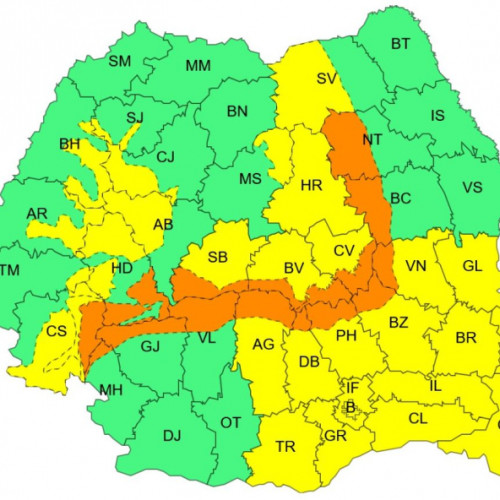 Avertizări meteorologice în județul Galați și zone înconjurătoare