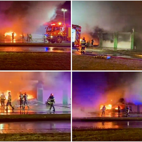 Incendiu devastator la un service auto din Pitești