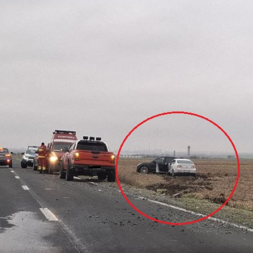 Accident rutier la Sacele între două autoturisme