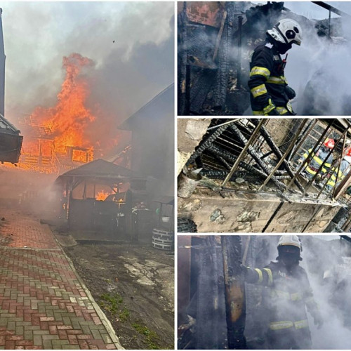 Crăciun cu lacrimi pentru două familii din Argeș, afectate de un incendiu devastator