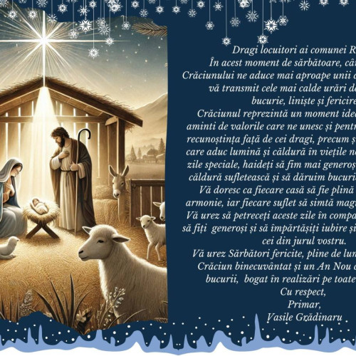 Mesajul primarului din Raciu pentru sărbători