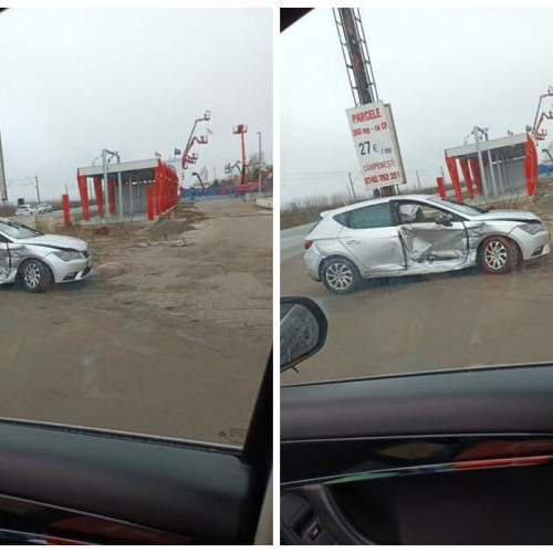 Accident rutier în sensul giratoriu din Campenești