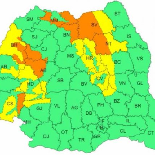 Avertizări meteo emise de ANM pentru următoarele zile