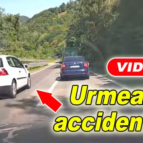 Accident pe DN10, la Gura Siriului, din cauza depășirilor riscante