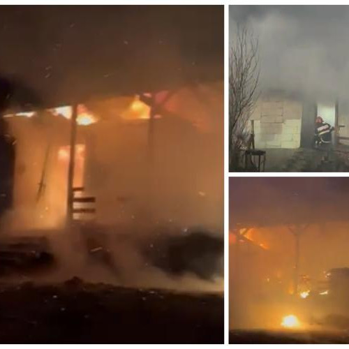 Incendiu devastator în Caseiu: o tânără a fost transportată la spital