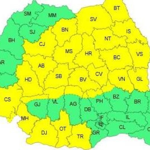 Avertizări meteorologice pentru următoarele două zile