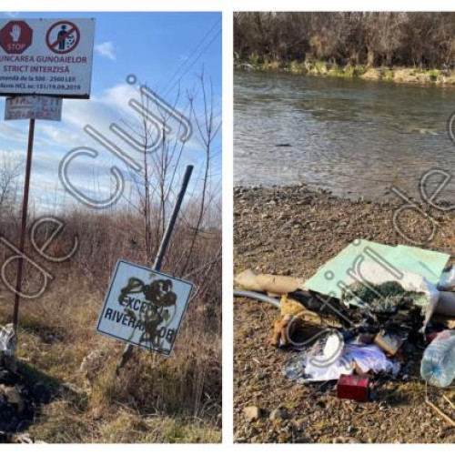 Gunoaiele continue să afecteze zona de lângă Someșul Mic