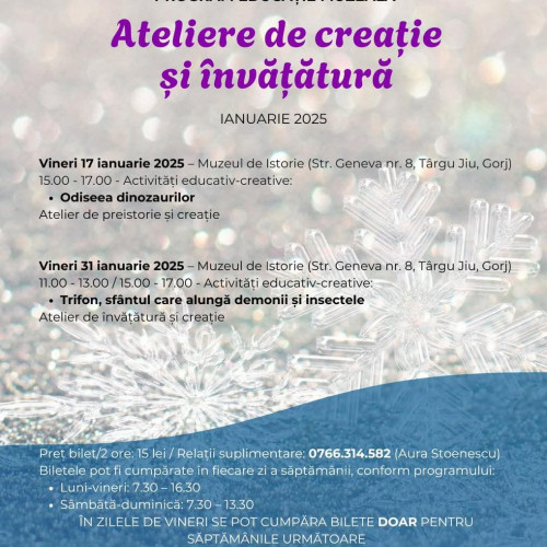 Muzeul Județean Gorj &quot;Alexandru Stefulescu&quot; reia programul de educație muzeală din 17 ianuarie 2025