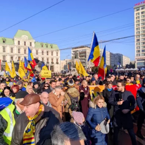 Protest masiv organizat de AUR în București pe 12 ianuarie