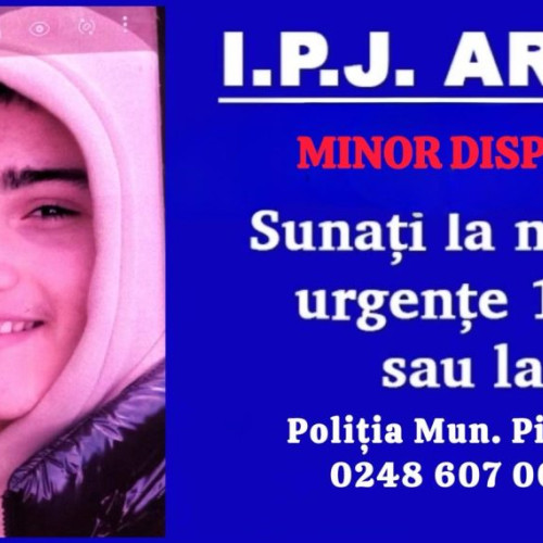 Elev dispărut din Pitești a fost găsit, fără a fi victima vreunei infracțiuni