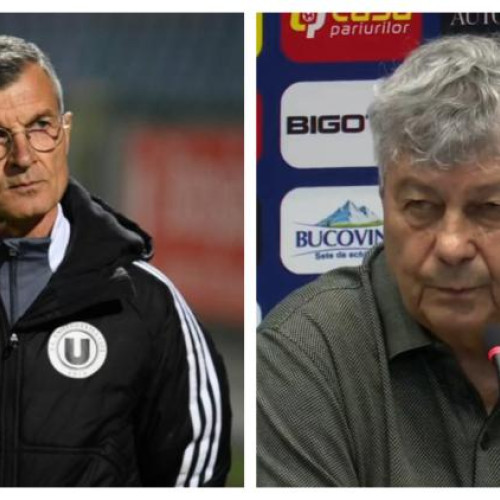 Antrenorul Ioan Ovidiu Sabau și selecționerul Mircea Lucescu discută în cantonamentul din Turcia