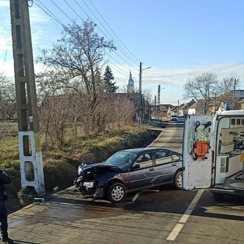 Accident rutier la Portita, intervenție a pompierilor din Carei
