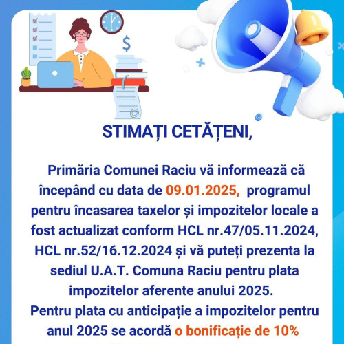 Anunț important pentru locuitorii din Raciu
