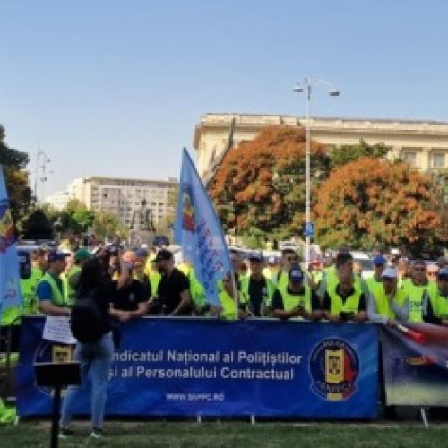Protest al sindicaliștilor din securitate și apărare la București