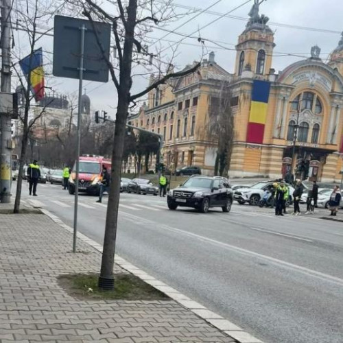 Accident rutier în Piața Avram Iancu din Cluj-Napoca