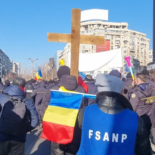 Proteste ale sindicaliștilor din sectorul apărării în București