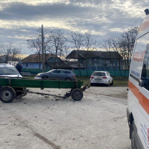 Accident grav în Draguseni: un bărbat rănit după ce o căruță a fost lovită de o mașină