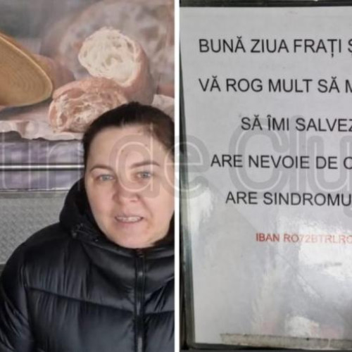 Mama luptă pentru viața fiului său bolnav de cancer, strângând fonduri în fața unui supermarket din Cluj-Napoca