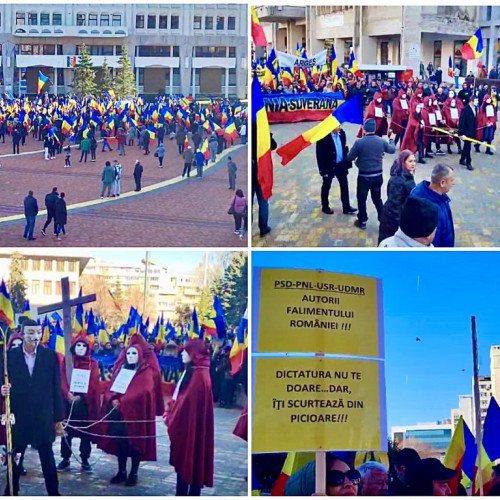 Protest de amploare în Pitești pentru libertatea alegerilor